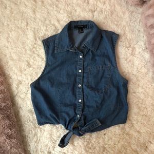 Forever 21 denim crop top